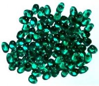 100 4x6mm Transparent Emerald Drop Beads